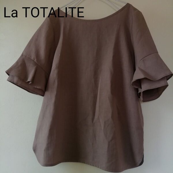 ラトータリテ La TOTALITE ブラウス フリル リネン混 プルオーバー