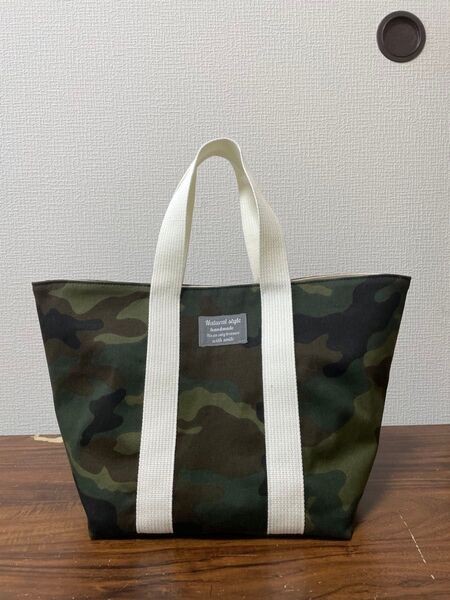 ハンドメイド トートバッグ 迷彩プリント