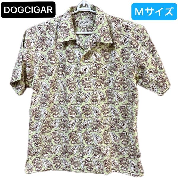 DOGCIGAR 半袖カジュアルシャツ メンズ Mサイズ 総柄 アメカジ 古着