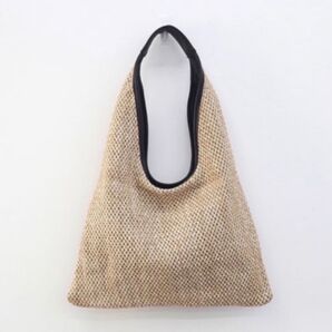 メッシュトライアングル ストローバッグ トートバッグ ハンドバッグ レザー 20代 30代 40代 50代 お洒落 新品未使用
