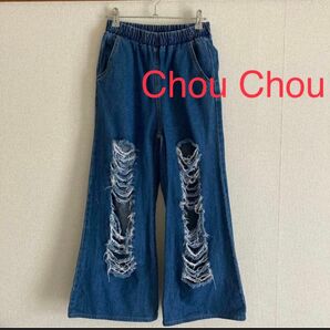 Chou Chou ANGELINA. デニムワイドパンツ ダメージ M