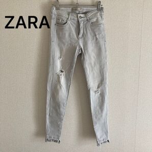 ZARA スキニーデニム ダメージ カットオフ