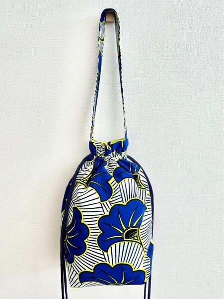 アフリカ布 ハンドメイド 巾着バッグ