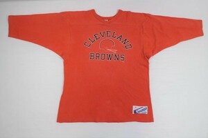 80’s■champion フットボールTシャツ Cleveland Browns オレンジ/L クリーブランド・ブラウンズ