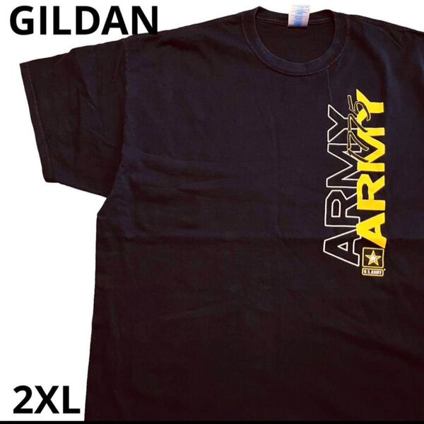 GILDAN ARMY アーミー 半袖tシャツ ブラック 2XL
