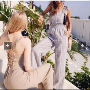 to the sea トゥーザシー ワンショル ストライプ オールインワン