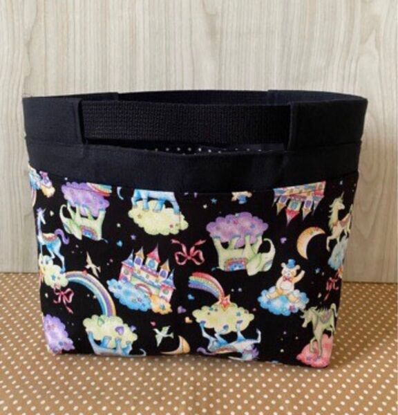 ハンドメイド バックインバック(L)ブラック可愛い