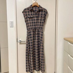 【新品】ワンピース チェック柄 ロングワンピース
