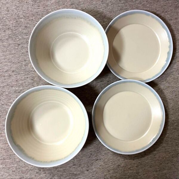 レア 白山陶器 リムプレート 深皿、浅皿 4枚 レア
