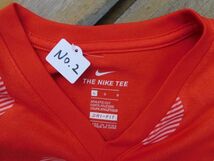 T-shits TシャツAYno 2 JUST DO IT ナイキ　NKE TEE LDRI-FIT L 子ども女性　赤 米軍基地上着 古着　used AIRFORCE_画像3