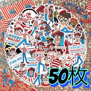 50枚 ウォーリーを探せ 防水 ステッカー