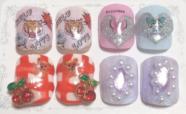 NAIL NO☆17 フット 親指のみ ジェルネイル 4種 まとめ売り 現品