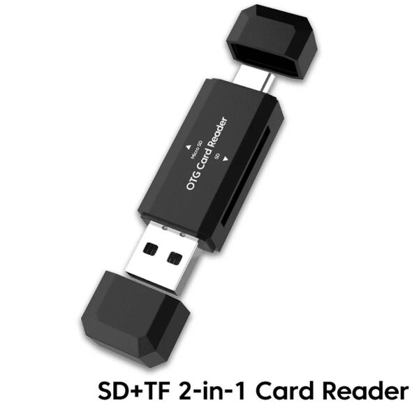 2-in-1 USB3.0タイプCアダプター PC用 MAC Windows ブラック