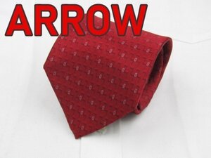 【アロー】 AB 114 アロー ARROW ネクタイ 赤系 ジオメトリック プリント
