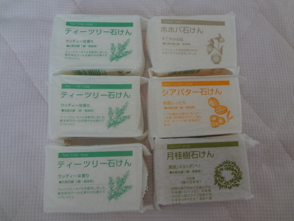 貴重!まるは油脂、石鹸、自然派石鹸、お風呂のせっけん、6個セット、ハンズメッセ、ソープ、固形石鹸
