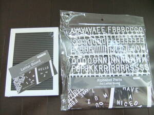 レターボード 長方形 スタンド アルファベットパーツ ホワイト ブラック モノトーン メッセージボード