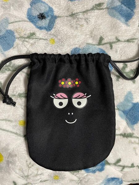 バーバママ 小物入れ ポーチ 巾着袋 巾着 美品 ブラック