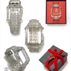 Apple Watch ケース 2in1一体型クリア バンド 42mm44mm