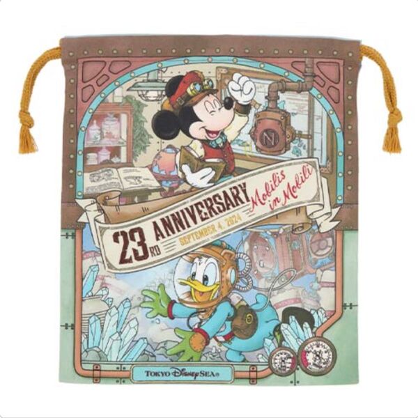 ディズニー ディズニーシー 23周年 海底2万マイル 海底二万マイル 巾着 きんちゃく ケース ミッキー ドナルド ぬいぐるみ
