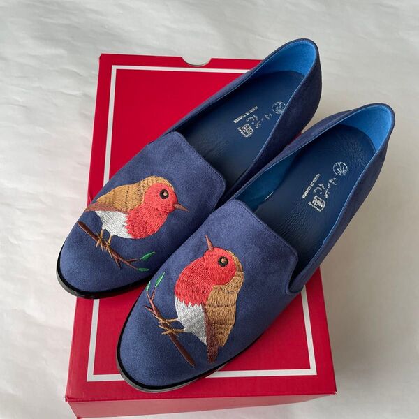 刺繍 鳥 パンプス