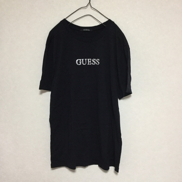 GUESS ゲス Tシャツ ロゴ メタリック シルバー ネイビー