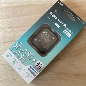 ナカバヤシ Digio2 AppleWatch Series8用 高硬度9Hガラス+ケース 45mm SMWC-AW451BK