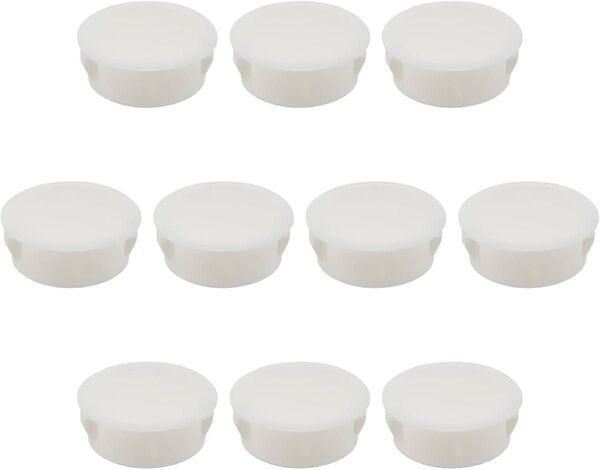 パネル穴カバー キャップ 24.7mm x 11.4mm ホワイト 10個