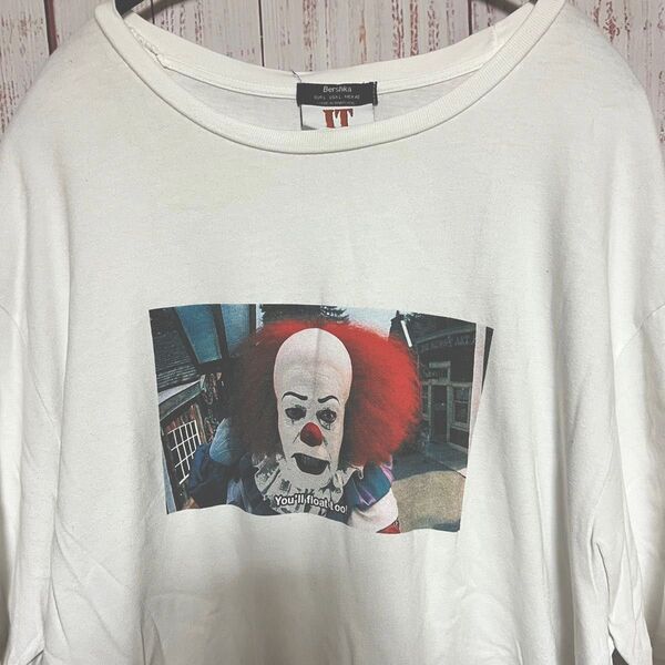 IT Tシャツ ピエロ ペニーワイズ ホラー 古着 Tシャツ 半袖 白