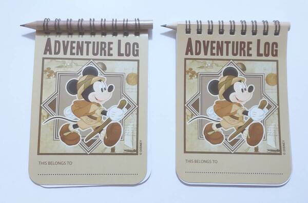 【新品・未使用】 香港 ディズニー・エクスプローラーズ・ロッジ メモ帳 えんぴつ付き 2冊セット