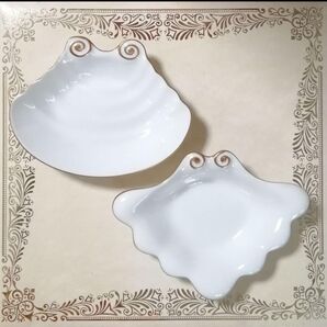 ミキモト シェル 貝殻型 小皿 ホワイト ペア ミニプレート