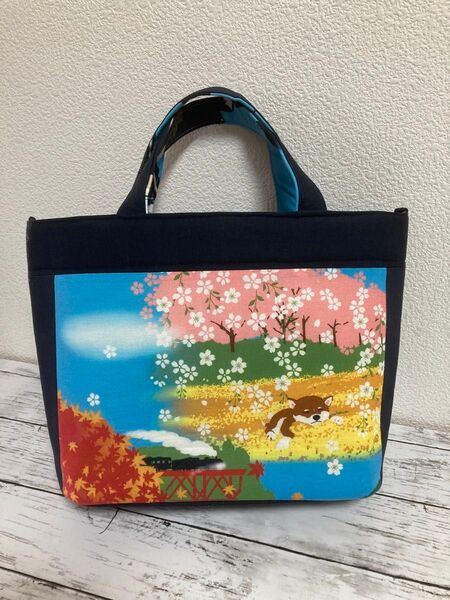 ハンドメイド 柴犬 トートバッグ エコバッグ
