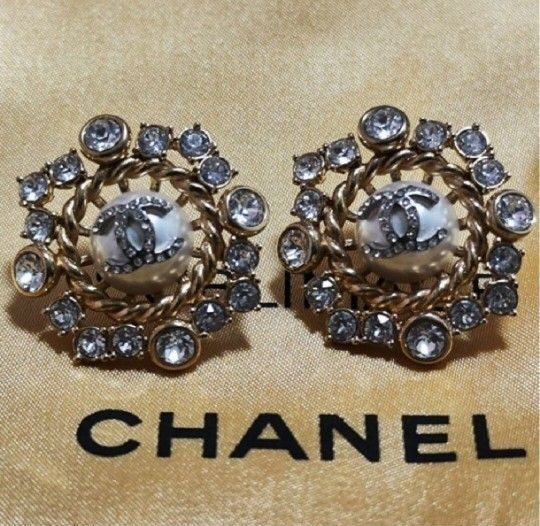 激レアシャネル CHANEL ピアス ココマーク パール ラインストーン アクセサリー