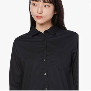 Amazon Essentials ポプリンシャツ クラシックフィット 長袖 レディース シャツ ブラック キレイめ 冷房対策 M