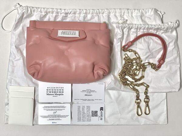 新品《 Maison Margiela メゾン・マルジェラ 》グラム スラム レッド カーペット ミニ / GLAM SLAM レザー バッグ コーラル ピンク BAG