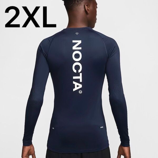新品 未使用 希少在庫 NIKE NOCTA Bigロゴインナー ネイビー 2XL バスケット ゴルフ 最適インナー