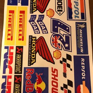 Red Bull shoei 反射 防水 ヘルメットステッカー バイクステッカー ストリート