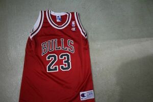 【古着GAME TOPS KID'S CHAMPION NBA BULLS ユニフォームタンクトップTシャツ赤L】チャンピオンバスケットボールブルズJORDAN23LASTDANCE