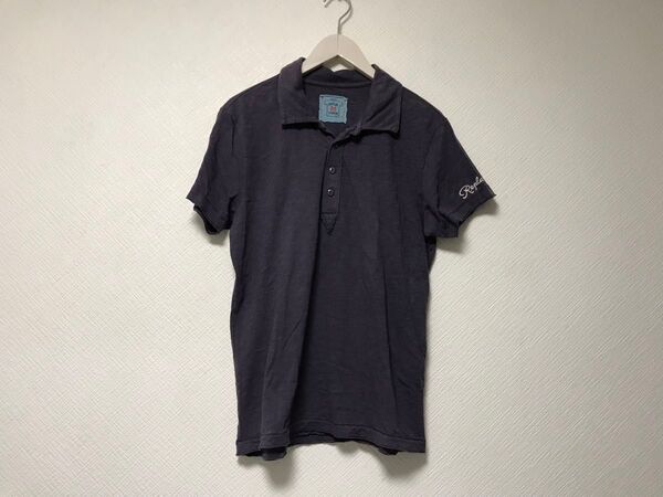 本物リプレイREPLAYコットンロゴ刺繍半袖ポロシャツメンズサーフアメカジミリタリーワークビジネススーツ紫パープルグレーMトルコ製