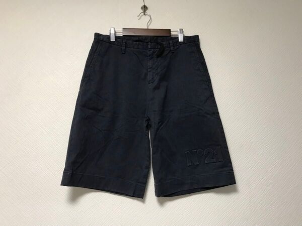 本物ヌメロヴェントゥーノN°21コットンロゴチノハーフショートパンツサーフワークミリタリーアメカジメンズグレー46Mイタリア製