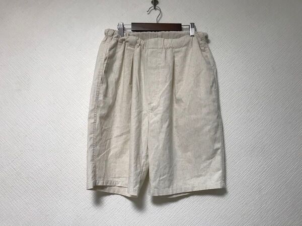 本物シップスSHIPSコットン麻リネンイージーハーフショートパンツサーフワークミリタリーアメカジビジネススーツメンズSベージュ