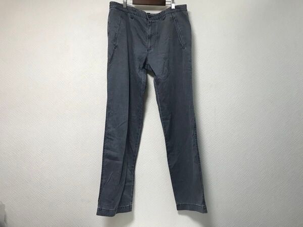 本物ヒューゴボスHUGOBOSSコットン麻リネンデカビッグチノパンツワークサーフアメカジスーツメンズ2XLグレー52ルーマニア製