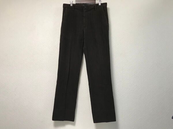 本物エトロETROコットンチノパンツワークサーフアメカジミリタリーゴルフビジネススーツメンズ茶ブラウン柄46Mイタリア製