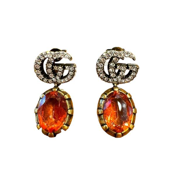 Gucci グッチ 赤 レッドクリスタル ピアス