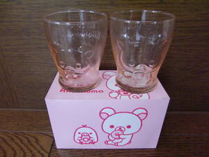 ◎　新品　未使用　リラックマ　ミスタードーナツ　ガラスコップ　ピンク　２個　日本製　非売品　◎