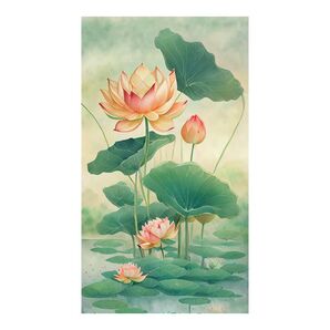 クロスステッチ刺繍キット 11CT 印刷あり 「Beautiful Lotus 」