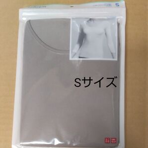 ユニクロ エアリズム 長袖Tシャツ レディースSサイズ、Uネック、ベージュ