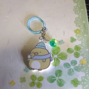 ⑬すみっコぐらし目印チャーム ネームタグ 水色 ぺんぎん?