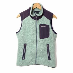 ■ Marmot Martot для женщин Polartec содержит нейлоновое переключение Mokomoko Fleece Vest/Antipear American Casual Outdoor Mint Green Size S ■