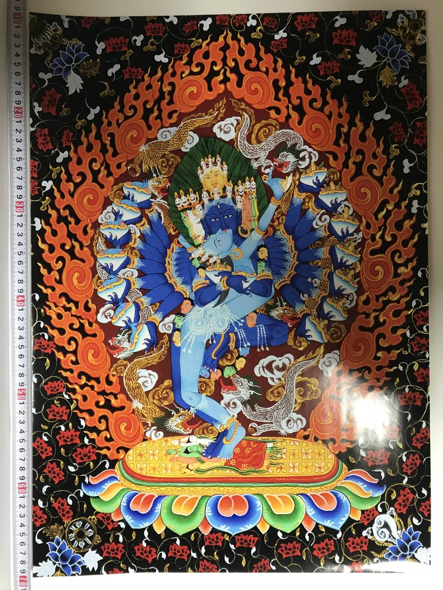 チベット仏教 曼荼羅 仏画 大判ポスター 593×417mm A2サイズ10539, 美術品, 絵画, その他