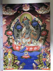 Art hand Auction Bouddhisme tibétain Mandala Peinture bouddhiste Grande affiche 593 x 417 mm Taille A2 10572, ouvrages d'art, peinture, autres